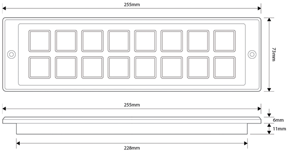 Mcs P16 switch panel dimensions